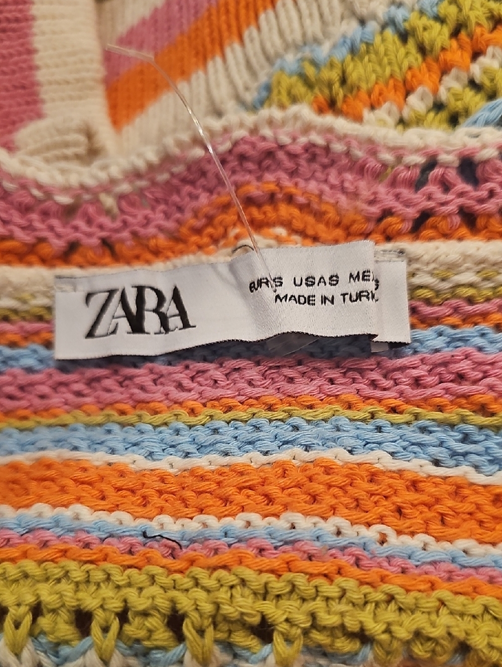 ZARA Rainbow Cropped Crochet Tank Top - Picture 6 of 6